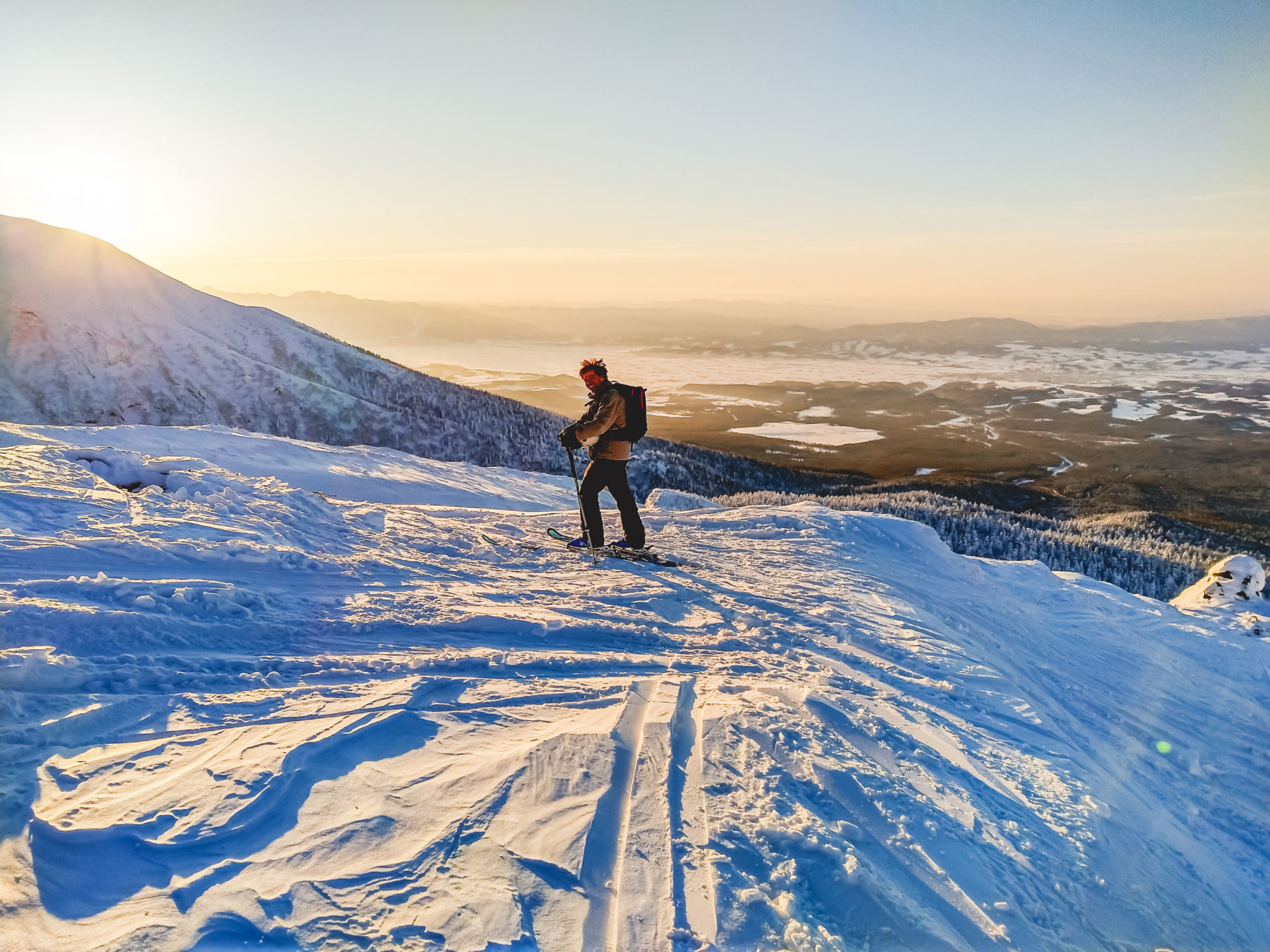 Japow, uitzicht vanaf Mount Asahidake