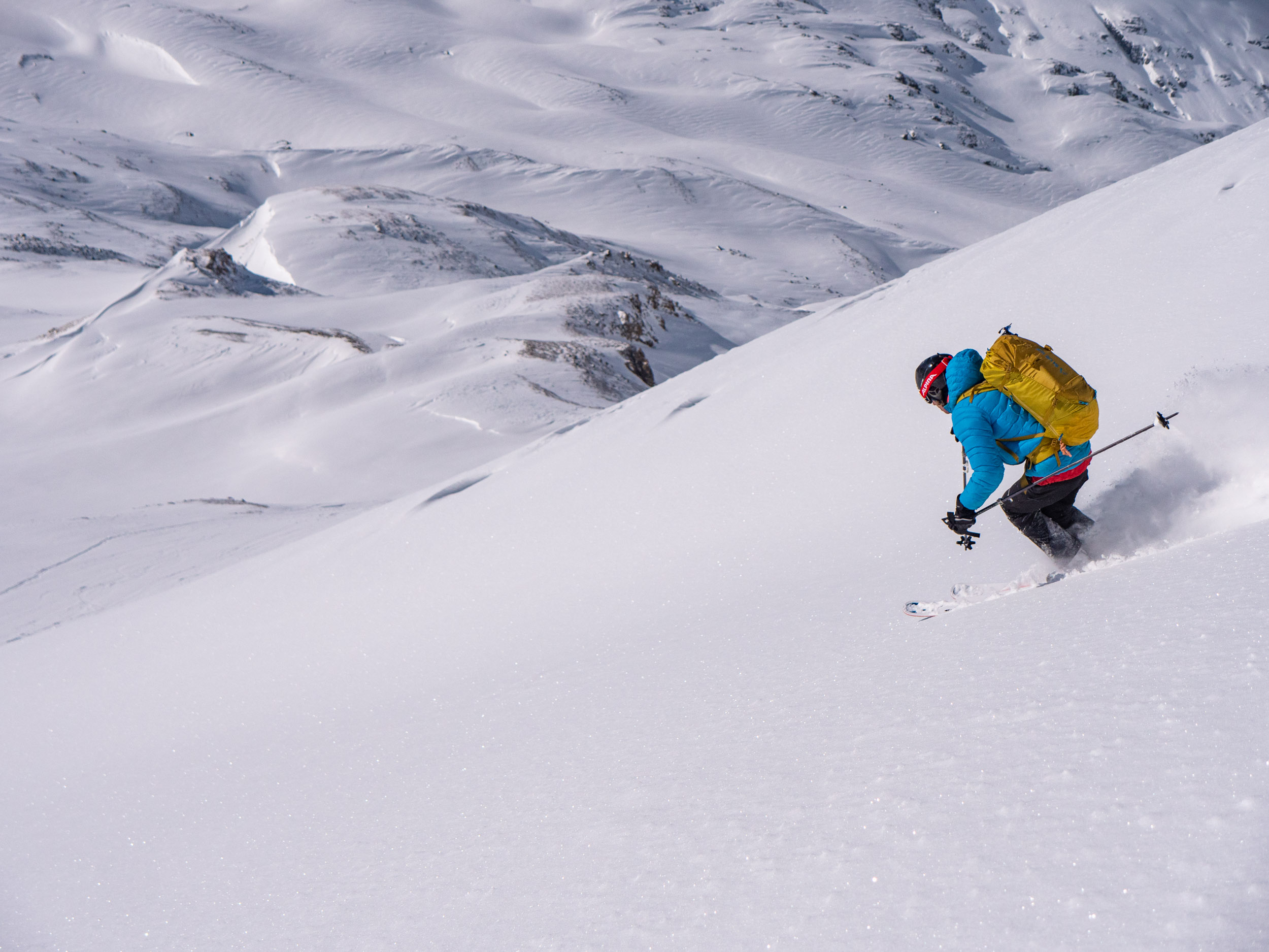 Verse poeder tijdens de toerskitocht in de Silvretta