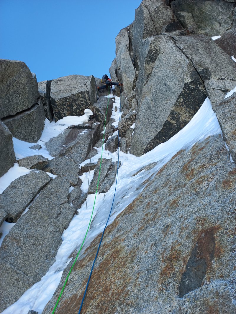 mixed climbing after fissure lambert Dru Northface Alain Leininger