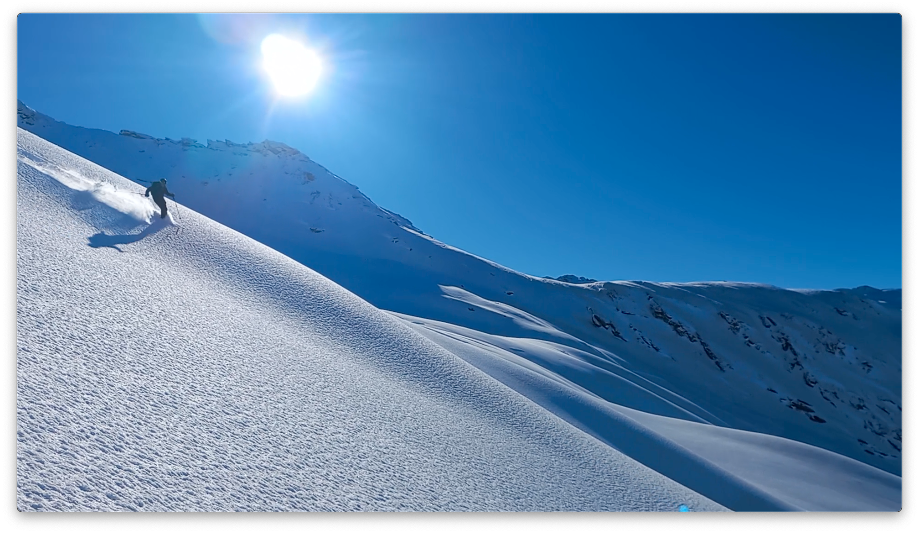 Tignes Val d'Isere poeder boven de Refuge du Fond des Fours